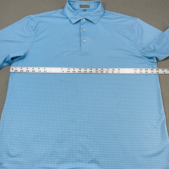 Peter Millar Shirt Mens X Large Blue X Geometric AOP Summer Comfort Performance - Picture 8 of 8